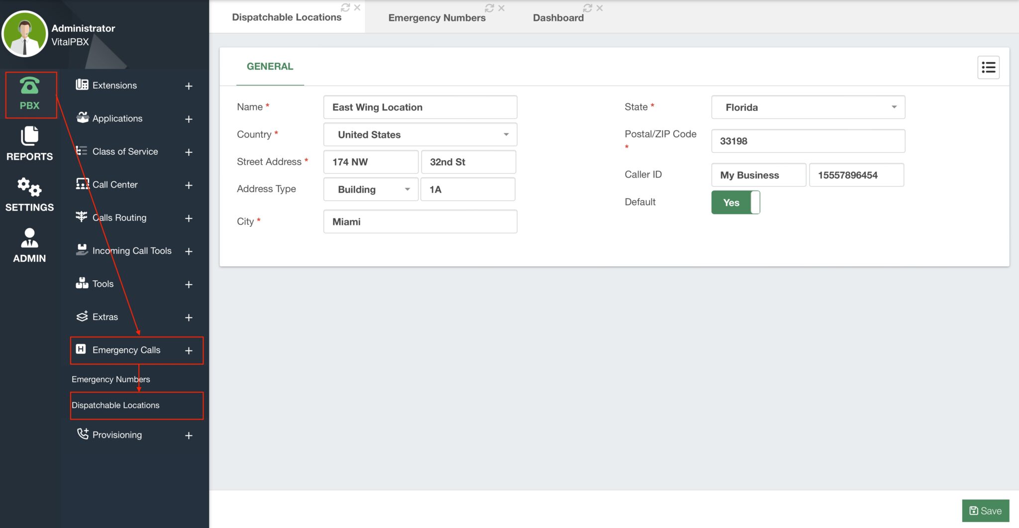 Dispatchable Locations – VitalPBX Wiki